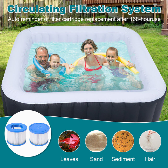 NAIZEA 6 Person Inflatable Hot Tub 130Air Jet Large with Hot Tub , 73"X73"X25"