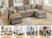 127 Inch Taupe Contemporary Modular Sectional Sofa