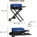 BBQ Wood Pellet Grill Smoker with Foldable Cart, Meat Probe, 2 Tiers Cooking Area, Portable Smoking Grilling Stove for Outdoor Patio Cooking, RV Camping Tailgating, Blue GS342