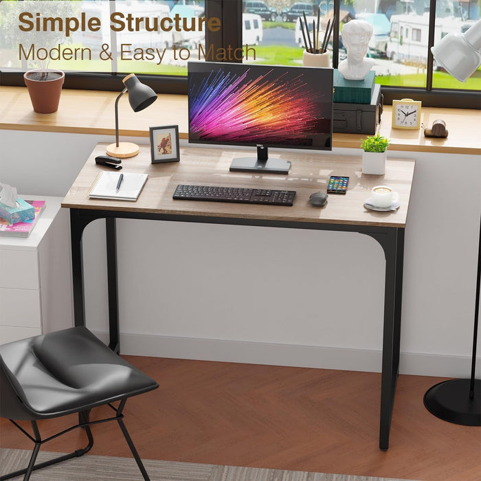 39 Inches Computer Desk, Modern Simple Style Desk for Home Office, Study Student Writing Desk,Nature