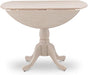 DMT-ABC-TP Dublin Kitchen Dining Table - a round Wooden Table Top with Dropleaf & Pedestal Base, 42X42 Inch, Wirebrushed Buttercream | Kitchen