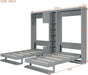 Gray Pinewood Murphy Beds Twin SpaceSaving Storage