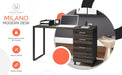 Modern Design Milano Office Computer Desk with 3 Locking Drawers, 48 Inch Grey and Black Industrial Wood Desk with Filing Drawer and Storage by Crafts and Comfort
