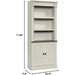 Palladia Book Shelf, Bookshelf with Storage, Library Bookcase with Doors and Adjustable Shelves, in Glacier Oak Finish