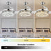 Crystal Ceiling Fan with Lights and Remote, Dimmable Fandelier