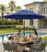 Patiokingdom 9FT Patio Outdoor Umbrella-Upf 50+ Sun Shade with Wind Vent, Push-Button Tilt & Smooth Crank Lift, Rust-Resistant Fiberglass Frame for Garden, Backyard,Yard