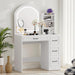 White Vanity Desk With Professional Lighted Mirror