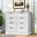 White Dresser for Bedroom, Chest of Drawers, Large Modern Farmhouse Storage for Closet, 8 Drawers Dresser Storage Drawers, 39.3” Tall Wood Clothing Storage with Black Handles