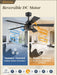 42 Inch Farmhouse Ceiling Fan with Lights 2 Pack, Rustic Black Ceiling Fans with Remote, 5 Dual Finish Blades, Quiet 6 Speed Reversible DC Motor, Caged Industrial Fan for Bedroom, Living Room, Patio