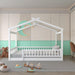 Full Size White SolidWood House Bed IndustrialGrade