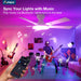 Ceiling Fans with Lights, 52'' Smart RGB Ceiling Fan with Remote/App/Alexa Control, Flush Mount, Reversible DC Motor, 5 Blades, 6 Speeds, 3CCT, Dimmable, Noiseless, Bedroom, Living Room, White
