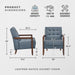 Blue Premium Genuine Leather Tufted Upholstered Chair