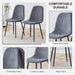 Dining Table Set for 6, Modern 55'' Dark Wood Dining Table and Fabric Dining Chairs Set of 6,Table and Chairs Set of 6,Ideal for Kitchen Dining Room
