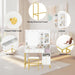 40Inch Makeup Vanity With Lighted Mirror WhiteFinish