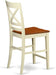 Quincy Counter Barstool-Pub Height Dining Chairs, Set of 2, Buttermilk & Cherry