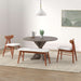 Alfred round Solid Wood Rustic Dining Table for Farmhouse Kitchen Room Decor, Wooden Trestle Pedestal Base, 46.5" Wide Circular Tabletop, Distressed Brown