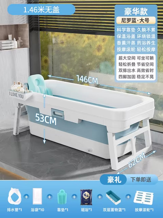 Portable Folding Bathtub for Adults Hot Bath Spa Plastic Bathtubs Children Swimming Pool Bucket Sauna Lid Cover House Bath Tub Z