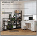 No Assembly Folding Bookshelf Storage Shelves 4 Tier Vintage Bookcase Standing Racks for Bedroom Living Room Home Office