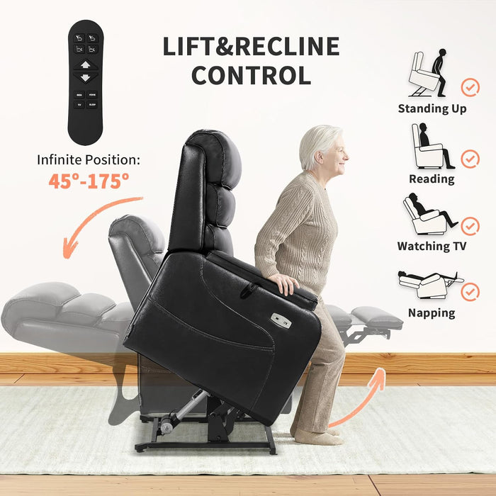 Dual Motor Power Lift Recliner Chair for Elderly with Heat & Massage