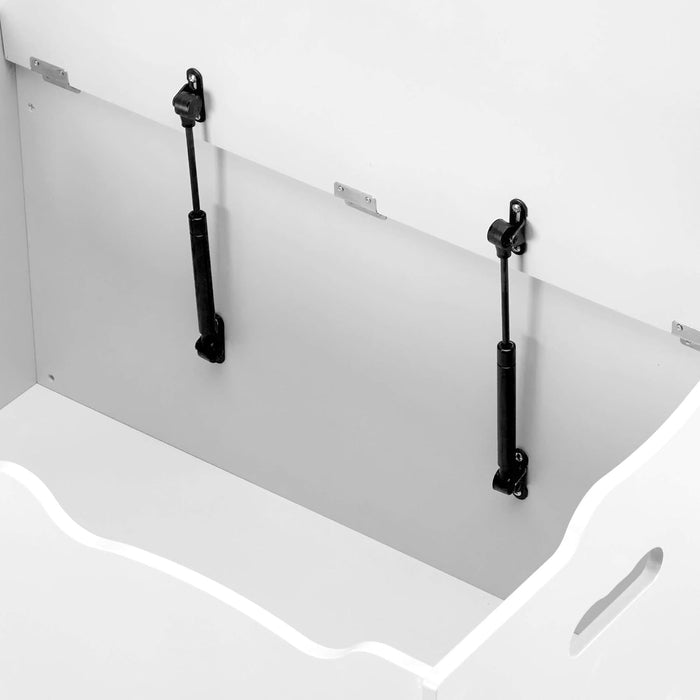 Kids Toy Box, Wooden Organizer Storage Chest,White, 30" X 18" X 19"