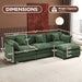 111.4Inch L Shaped Green ChenilleTextured Sectional Sofa