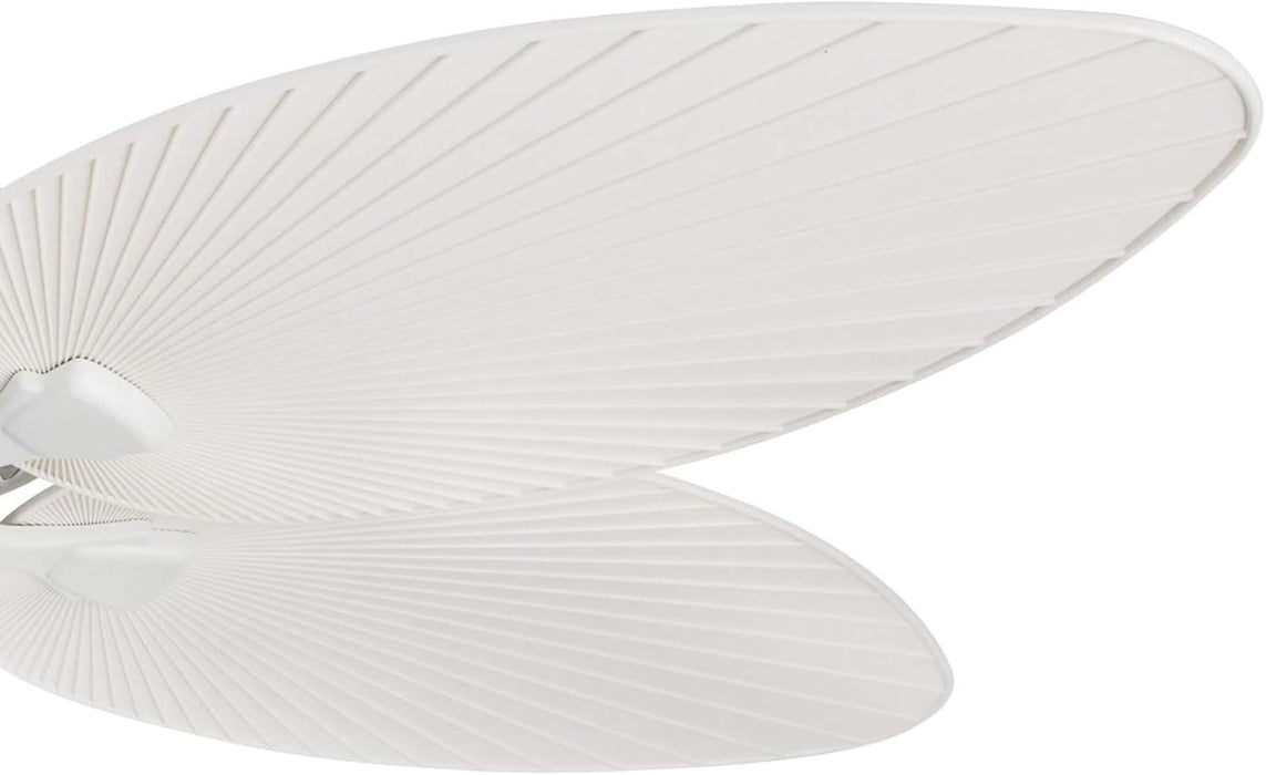 Ceiling Fans Palm Island Tropical 52 Inch Ceiling Fan, Outdoor Ceiling Fan with Pull Chain, Dual Mount 5 Palm Leaf Blade Design, ETL Wet Rated, White (50200-01)