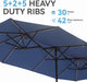 13Ft Patio Umbrella with Led Lights, Rectangle Outdoor Umbrella