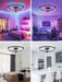 RGB Ceiling Fans with Lights and Remote, 20 Inch Low Profile Ceiling Fan with Light, 3000K-6000K Dimmable & RGB, Modern Fandelier Flush Mount Ceiling Fan, Small LED Fan for Bedroom