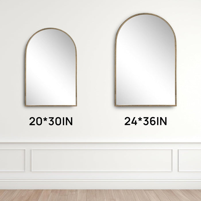 Antique Gold Arched Wall Mirror 24" X 36"