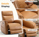 Swivel Rocker Recliner Chair, Manual Faux Leather Glider Rocking Recliners for Adults, 360° Swivel Nursery Reclining Sofa with Storage Pocket