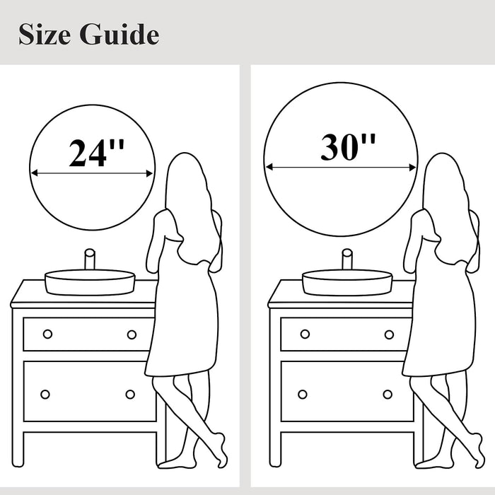 Black round Mirror 30 Inch, Wall Circle Mirror for Bathroom, Matte Framed