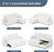 Pull Out ConvertibleSofaBed With Hidden Storage TeddyWhite
