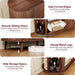 55" Fluted Sideboard Buffet Cabinet with Storage & Sliding Door