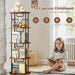 Quadruple Tier Revolving Bookshelf Unit Black Brown