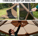 Pop up Screen House Tent for Camping 11.5 X 9.8 Ft, Instant Screened Gazebo Canopy with Netting, Portable Shelter Enclosure for Outdoor, Backyard, Khaki