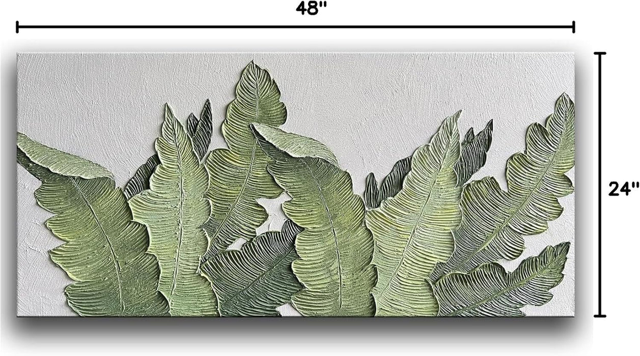 -Canvas Wall Art with 3D Hand Painted Textured Modern Large Oil Painting Contemprary Aesthetic Floral Pictures for Living Room Bedroom Dinningdecor (24X48Inch, YS170)