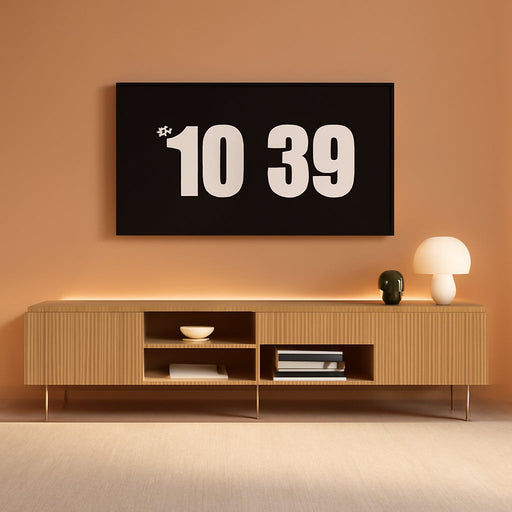 Modern 86In TV Stand for Living Room, Fluted Design Entertainment Center with Adjustable Shelves,Media TV Console Table with Storage for Bedroom,Nature