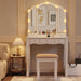 White Cosmetic Vanity Desk With Illuminated Mirror
