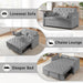 Grey Adjustable Backrest Convertible Sleeper Sofa Bed