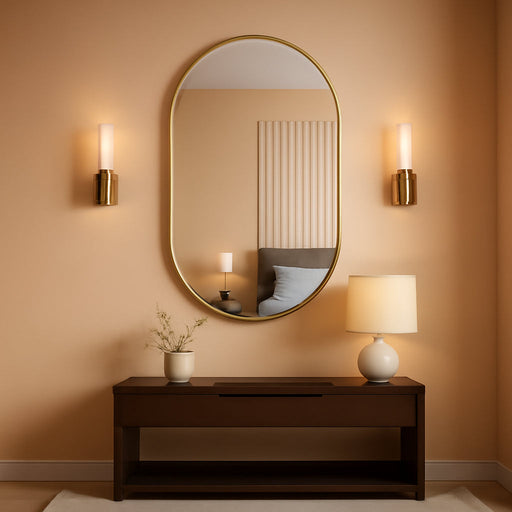 Oval Mirrors,Oval Bathroom Mirrors,20X28 Gold Mirror for Wall,Wall Mirror,Bathroom Mirrors for over Sink(Gold)