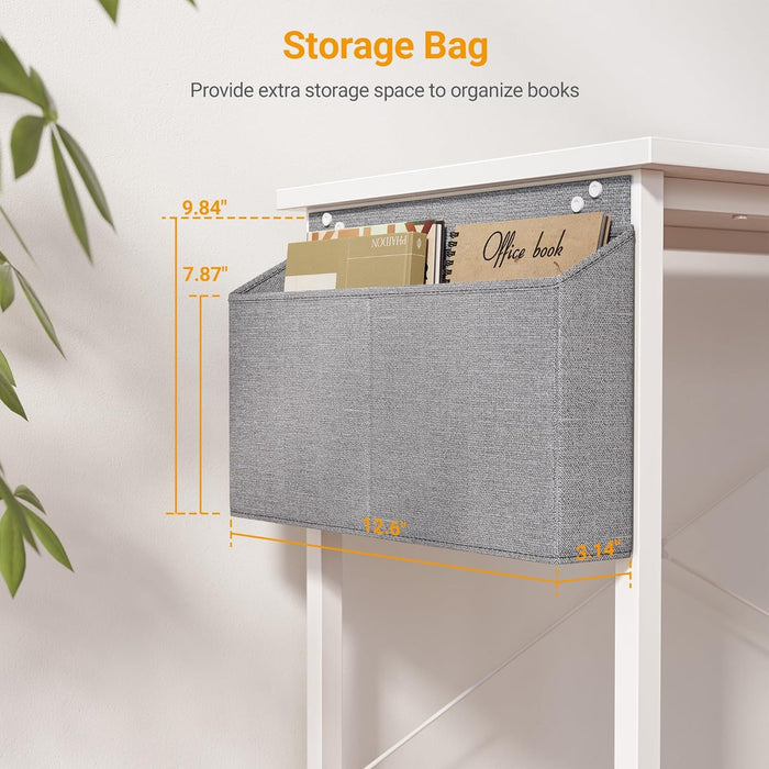 L Shaped Desk, 40 Inch Computer Desk with Reversible Storage Shelves Home Office Corner Desk Study Writing Table, White