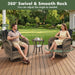 11 Piece Outdoor Patio Furniture Set with 44'' Fire Pit Table, Wicker Rattan Outdoor Furniture with High Back Swivel Rocker Chairs, Outdoor Sofa Set with Thick Cushion & Side Table, Black