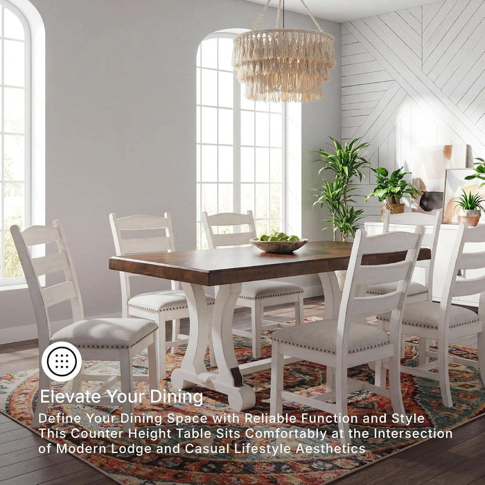 Signature Design by Ashley Valebeck 1-Piece Dining Table, Farmhouse Trestle