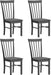 Wooden Dining Chairs Set of 4, Farmhouse Upholstered Kitchen Chairs with Rubber Wood Frame for Living Room, Dining Room, Black and Gray