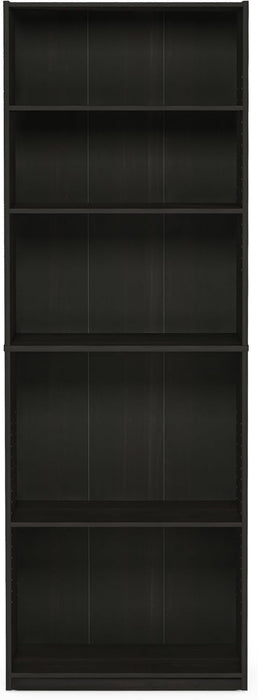 Tall BookshelfUnit Five Tier Black Espresso Bookcase