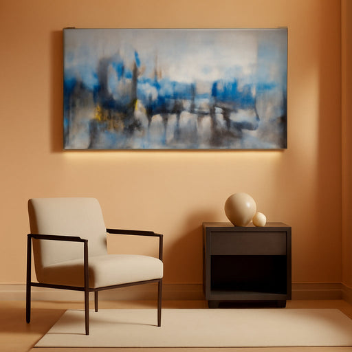 ContemporaryCityscape Canvas Wall Art 24x48 Gray Blue
