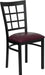 HERCULES Series Black Window Back Metal Restaurant Chair - Burgundy Vinyl Seat