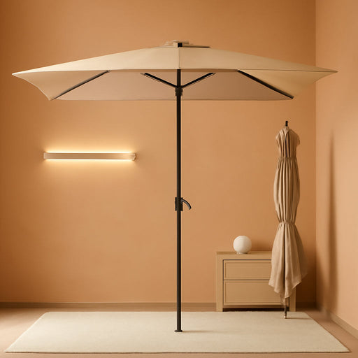 6.5 X 10 Ft Rectangular Patio Umbrella W/Crank, Beige