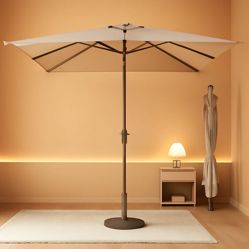6.5 X 10 Ft Rectangular Patio Umbrella W/Crank, Beige