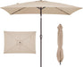 6.5 X 10 Ft Rectangular Patio Umbrella W/Crank, Beige